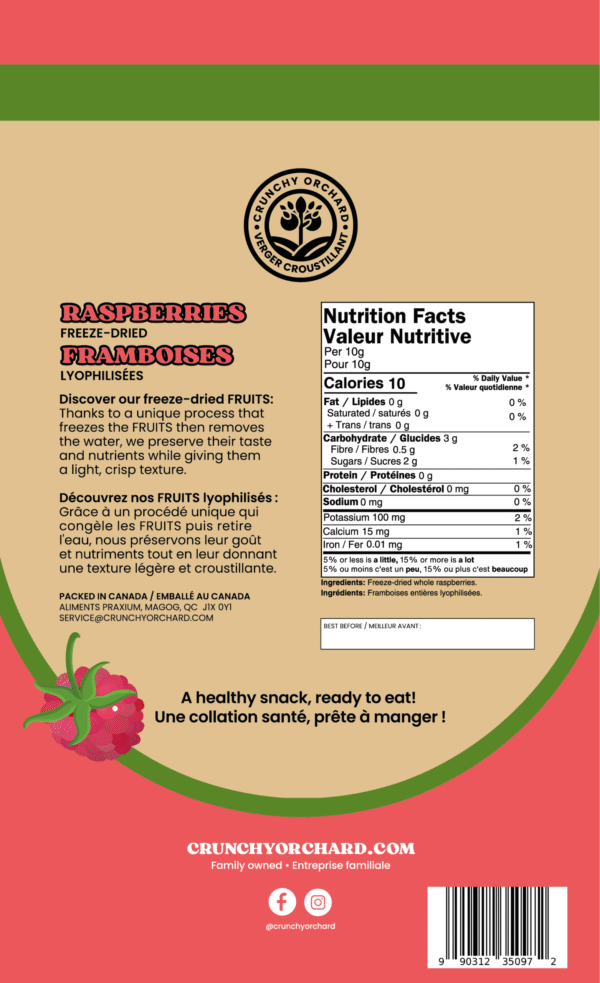 Freeze-Dried Whole Raspberries – 60g - Image 2